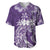 Polynesian Women's Day Baseball Jersey Plumeria Passion - Purple LT7 Purple - Polynesian Pride