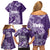 Polynesian Women's Day Family Matching Off Shoulder Short Dress and Hawaiian Shirt Plumeria Passion - Purple LT7 - Polynesian Pride