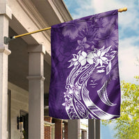 Polynesian Women's Day Garden Flag Plumeria Passion - Purple LT7 House Flag Purple - Polynesian Pride