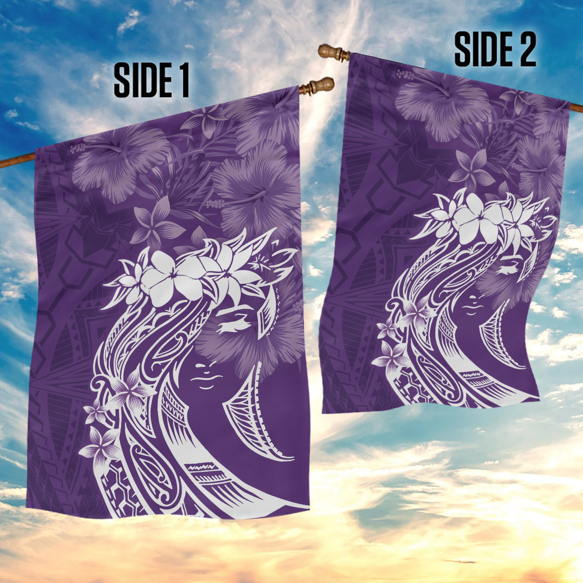 Polynesian Women's Day Garden Flag Plumeria Passion - Purple LT7 - Polynesian Pride