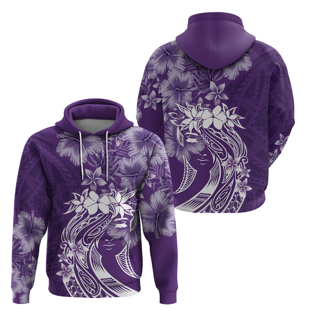 Polynesian Women's Day Hoodie Plumeria Passion - Purple LT7 - Polynesian Pride