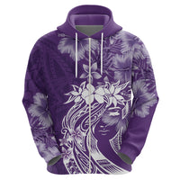 Polynesian Women's Day Hoodie Plumeria Passion - Purple LT7 - Polynesian Pride