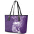 Polynesian Women's Day Leather Tote Bag Plumeria Passion - Purple LT7 - Polynesian Pride