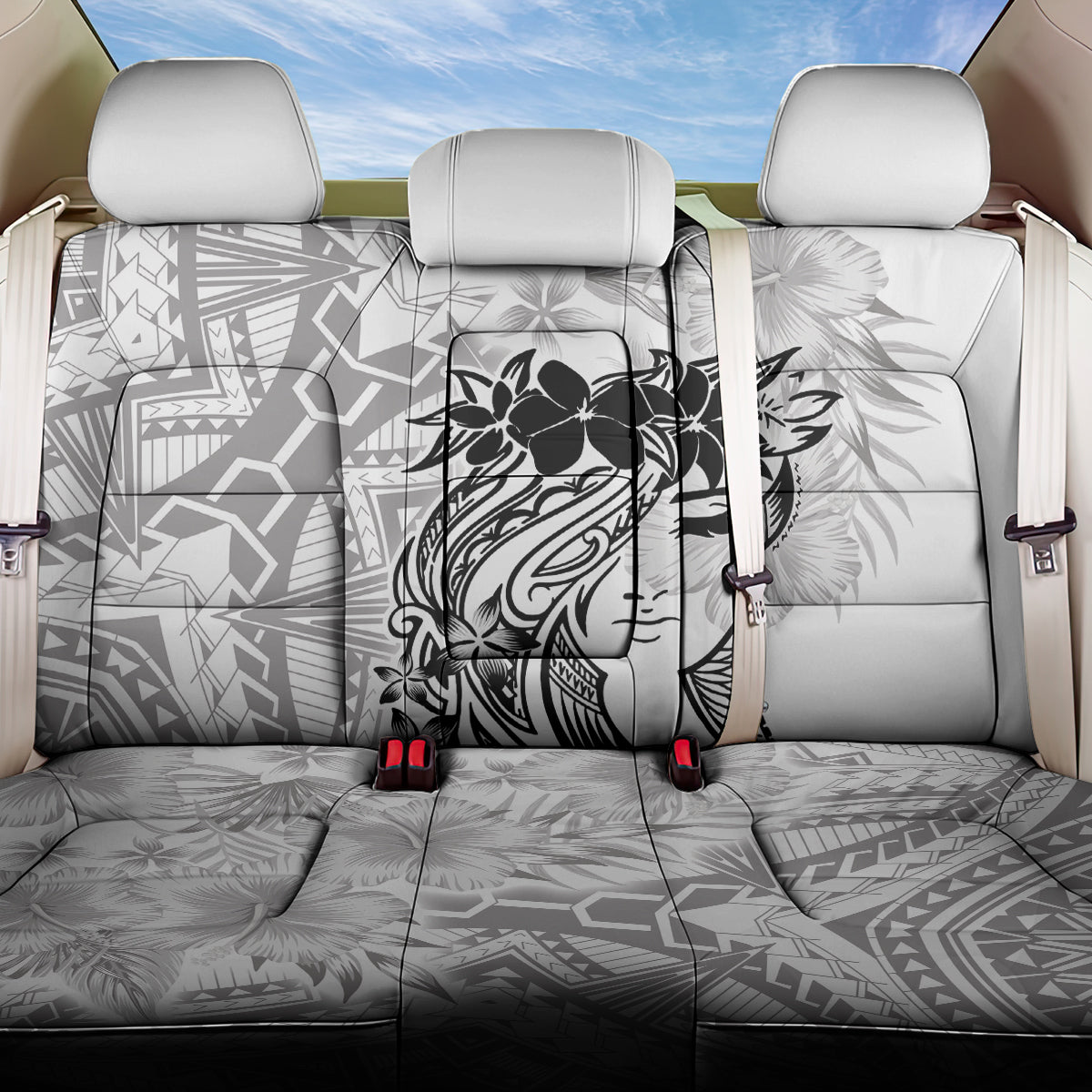 Polynesian Women's Day Back Car Seat Cover Plumeria Passion - White LT7 One Size White - Polynesian Pride