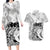 Polynesian Women's Day Couples Matching Long Sleeve Bodycon Dress and Hawaiian Shirt Plumeria Passion - White LT7 White - Polynesian Pride