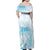 Polynesian Women's Day Family Matching Off Shoulder Maxi Dress and Hawaiian Shirt Plumeria Passion - Turquoise LT7 - Polynesian Pride