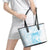 Polynesian Women's Day Leather Tote Bag Plumeria Passion - Turquoise LT7 - Polynesian Pride