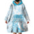 Polynesian Women's Day Wearable Blanket Hoodie Plumeria Passion - Turquoise LT7 - Polynesian Pride