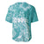 Polynesian Women's Day Baseball Jersey Plumeria Passion - Teal LT7 - Polynesian Pride