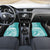 Polynesian Women's Day Car Mats Plumeria Passion - Teal LT7 Set 2pcs - Front Teal - Polynesian Pride