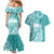 Polynesian Women's Day Couples Matching Mermaid Dress and Hawaiian Shirt Plumeria Passion - Teal LT7 - Polynesian Pride