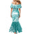 Polynesian Women's Day Family Matching Mermaid Dress and Hawaiian Shirt Plumeria Passion - Teal LT7 - Polynesian Pride