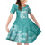 Polynesian Women's Day Family Matching Off Shoulder Short Dress and Hawaiian Shirt Plumeria Passion - Teal LT7 Daughter's Dress Teal - Polynesian Pride