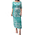 Polynesian Women's Day Family Matching Puletasi and Hawaiian Shirt Plumeria Passion - Teal LT7 Mom's Dress Teal - Polynesian Pride