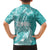 Polynesian Women's Day Family Matching Short Sleeve Bodycon Dress and Hawaiian Shirt Plumeria Passion - Teal LT7 - Polynesian Pride