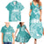 Polynesian Women's Day Family Matching Summer Maxi Dress and Hawaiian Shirt Plumeria Passion - Teal LT7 - Polynesian Pride