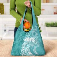 Polynesian Women's Day Grocery Bag Plumeria Passion - Teal LT7 - Polynesian Pride