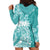 Polynesian Women's Day Hoodie Dress Plumeria Passion - Teal LT7 - Polynesian Pride