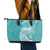 Polynesian Women's Day Leather Tote Bag Plumeria Passion - Teal LT7 - Polynesian Pride