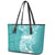 Polynesian Women's Day Leather Tote Bag Plumeria Passion - Teal LT7 - Polynesian Pride