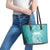 Polynesian Women's Day Leather Tote Bag Plumeria Passion - Teal LT7 - Polynesian Pride