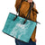 Polynesian Women's Day Leather Tote Bag Plumeria Passion - Teal LT7 - Polynesian Pride