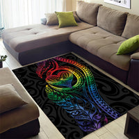 New Zealand Pride Area Rug Takatapui Rainbow Fern LT7 - Polynesian Pride