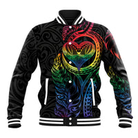 New Zealand Pride Baseball Jacket Takatapui Rainbow Fern LT7 Unisex Colorful - Polynesian Pride