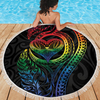 New Zealand Pride Beach Blanket Takatapui Rainbow Fern LT7 - Polynesian Pride