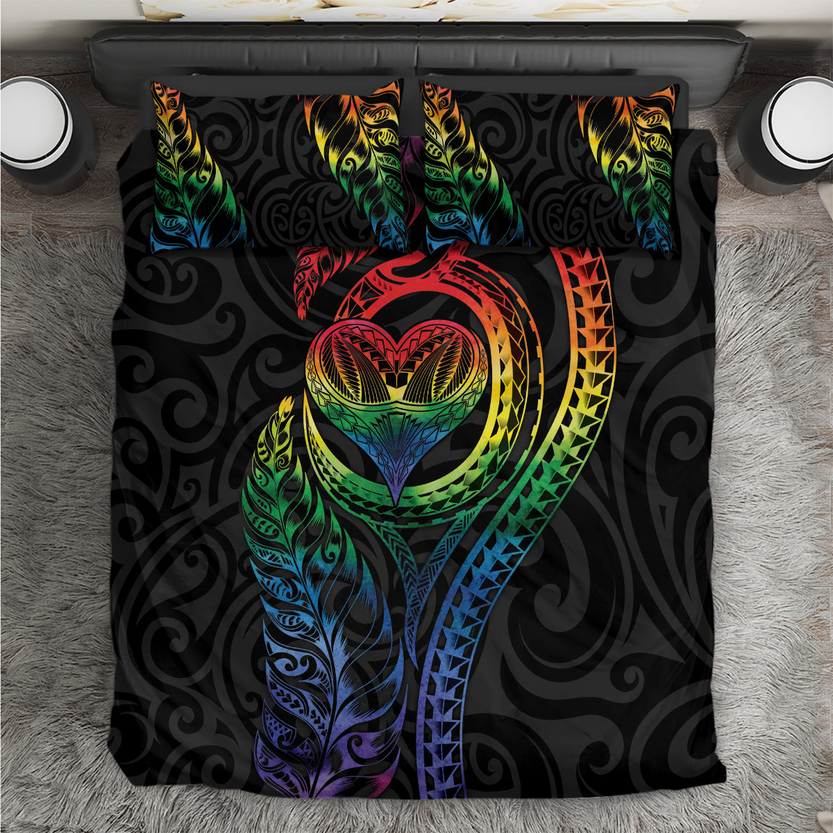 New Zealand Pride Bedding Set Takatapui Rainbow Fern LT7 Colorful - Polynesian Pride