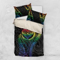 New Zealand Pride Bedding Set Takatapui Rainbow Fern LT7 US Twin 172cm x 218cm Colorful - Polynesian Pride