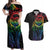 New Zealand Pride Couples Matching Off Shoulder Maxi Dress and Hawaiian Shirt Takatapui Rainbow Fern