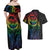 New Zealand Pride Couples Matching Off Shoulder Maxi Dress and Hawaiian Shirt Takatapui Rainbow Fern