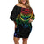 New Zealand Pride Family Matching Off Shoulder Short Dress and Hawaiian Shirt Takatapui Rainbow Fern