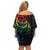 New Zealand Pride Family Matching Off Shoulder Short Dress and Hawaiian Shirt Takatapui Rainbow Fern