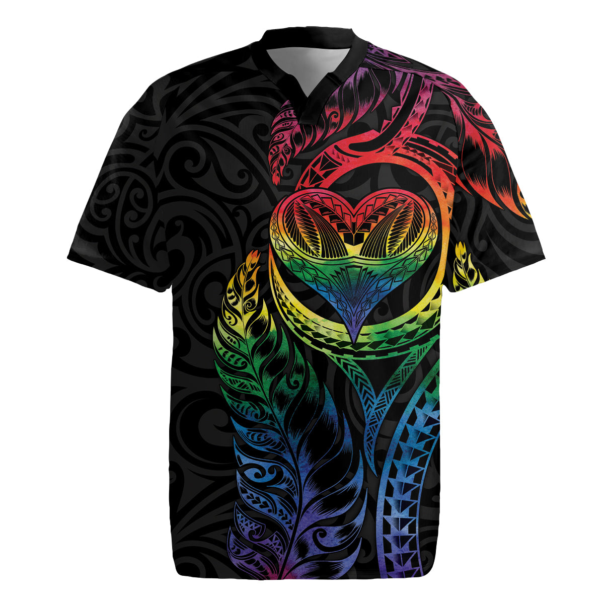 New Zealand Pride Rugby Jersey Takatapui Rainbow Fern LT7 Colorful - Polynesian Pride