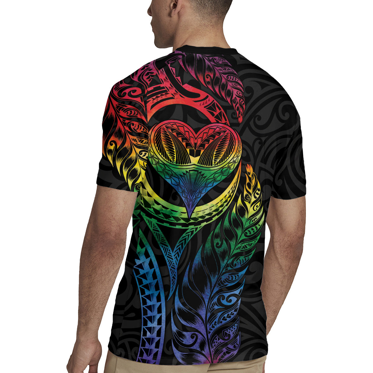 New Zealand Pride Rugby Jersey Takatapui Rainbow Fern LT7 - Polynesian Pride