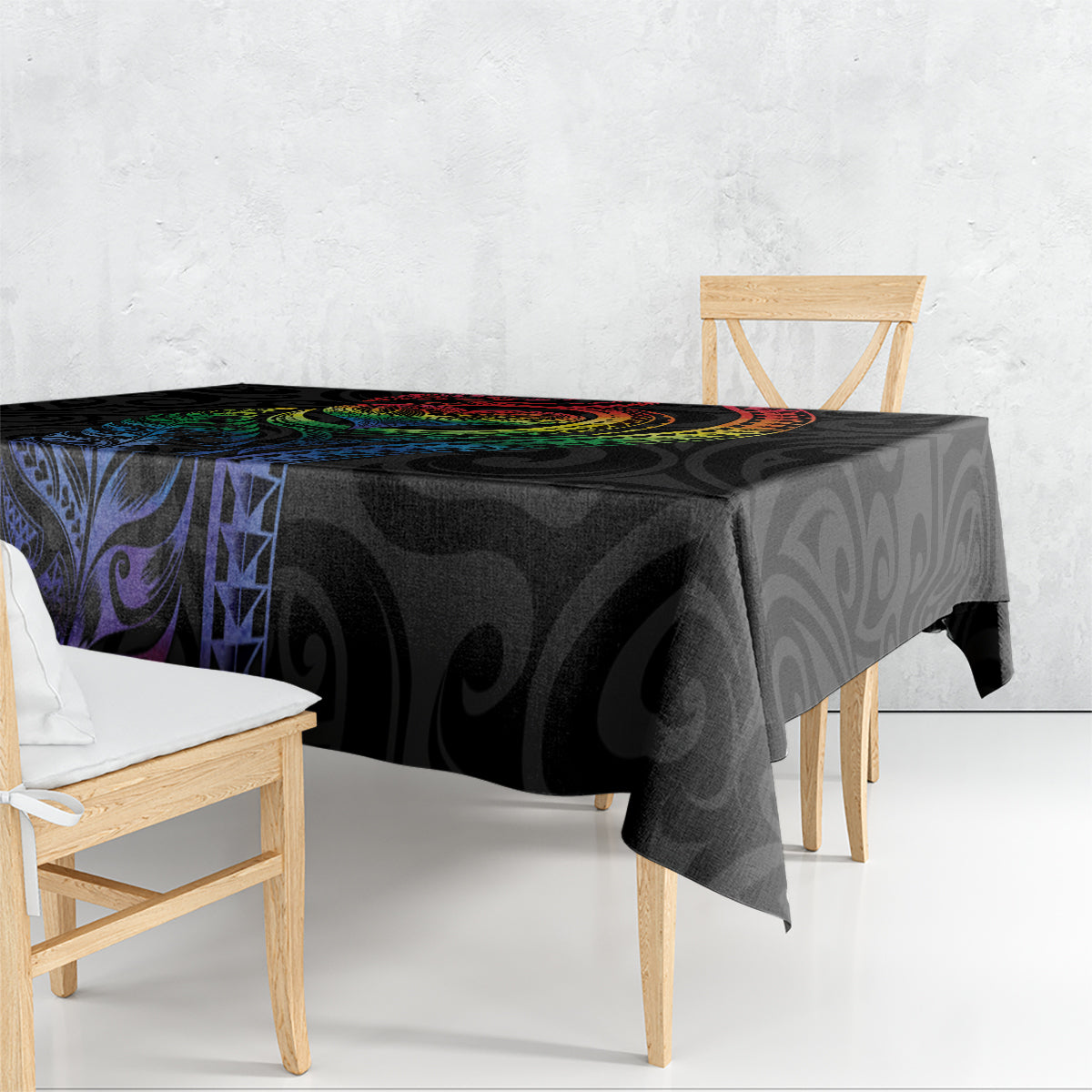 New Zealand Pride Tablecloth Takatapui Rainbow Fern LT7 - Polynesian Pride