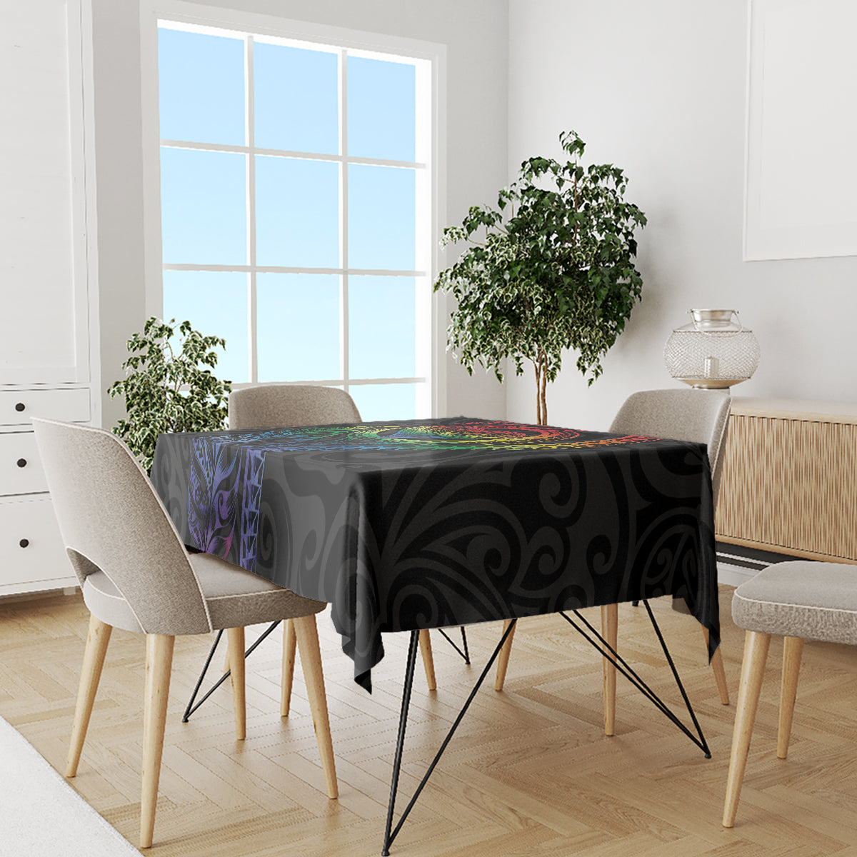 New Zealand Pride Tablecloth Takatapui Rainbow Fern LT7 - Polynesian Pride