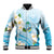 Guam Chamorro Guasali Flowers Baseball Jacket Aqua Gradient