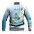 Guam Chamorro Guasali Flowers Baseball Jacket Aqua Gradient