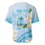 Guam Chamorro Guasali Flowers Baseball Jersey Aqua Gradient