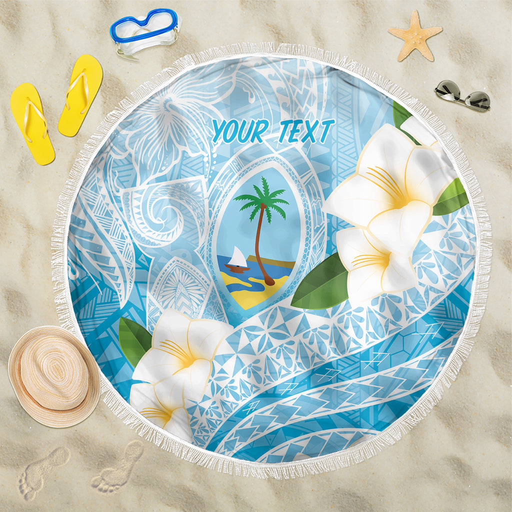 Guam Chamorro Guasali Flowers Beach Blanket Aqua Gradient LT7 One Size 150cm Aquamarine - Polynesian Pride