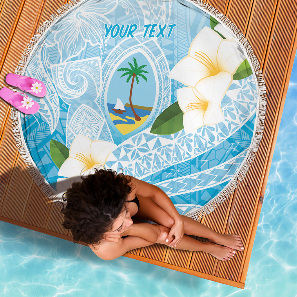 Guam Chamorro Guasali Flowers Beach Blanket Aqua Gradient LT7 - Polynesian Pride