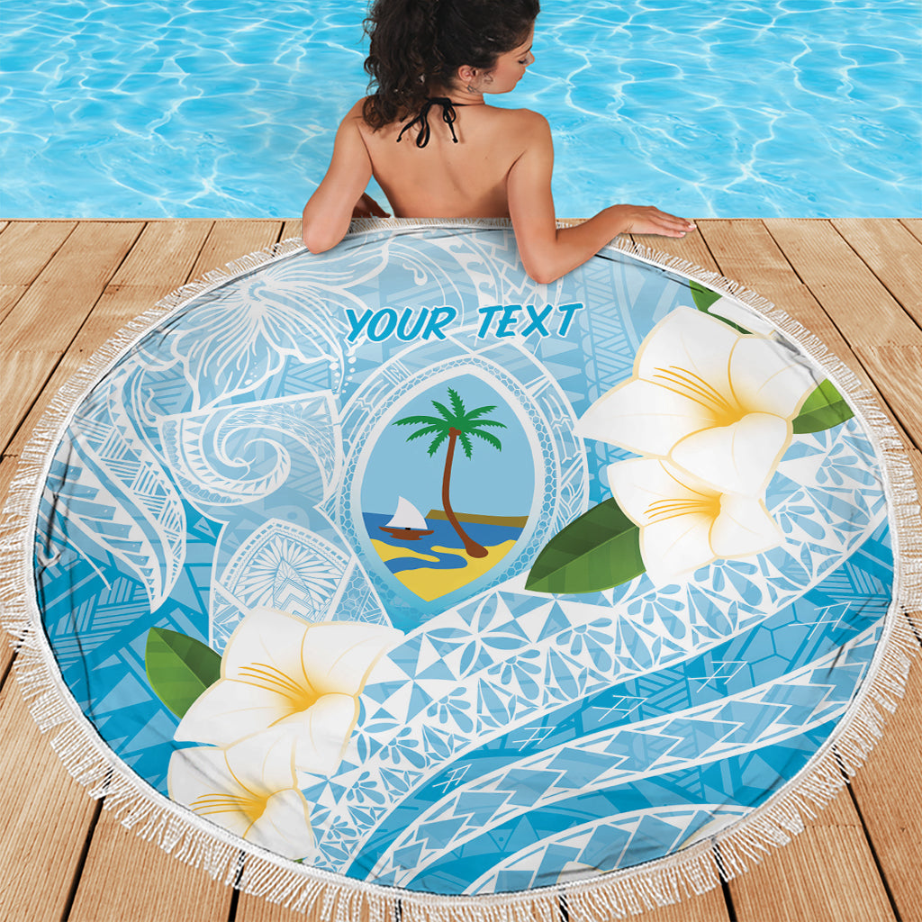 Guam Chamorro Guasali Flowers Beach Blanket Aqua Gradient LT7 - Polynesian Pride