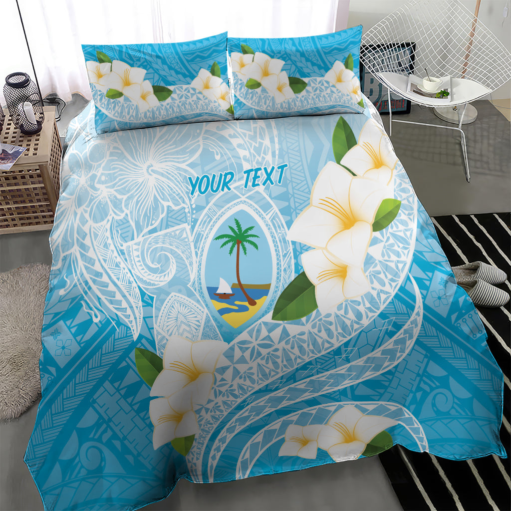 Guam Chamorro Guasali Flowers Bedding Set Aqua Gradient LT7 - Polynesian Pride