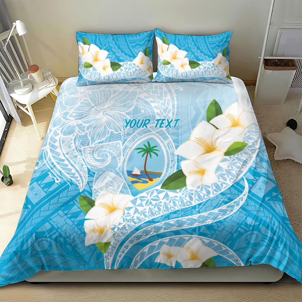 Guam Chamorro Guasali Flowers Bedding Set Aqua Gradient LT7 - Polynesian Pride