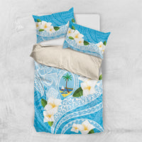 Guam Chamorro Guasali Flowers Bedding Set Aqua Gradient LT7 US Twin 172cm x 218cm Aquamarine - Polynesian Pride