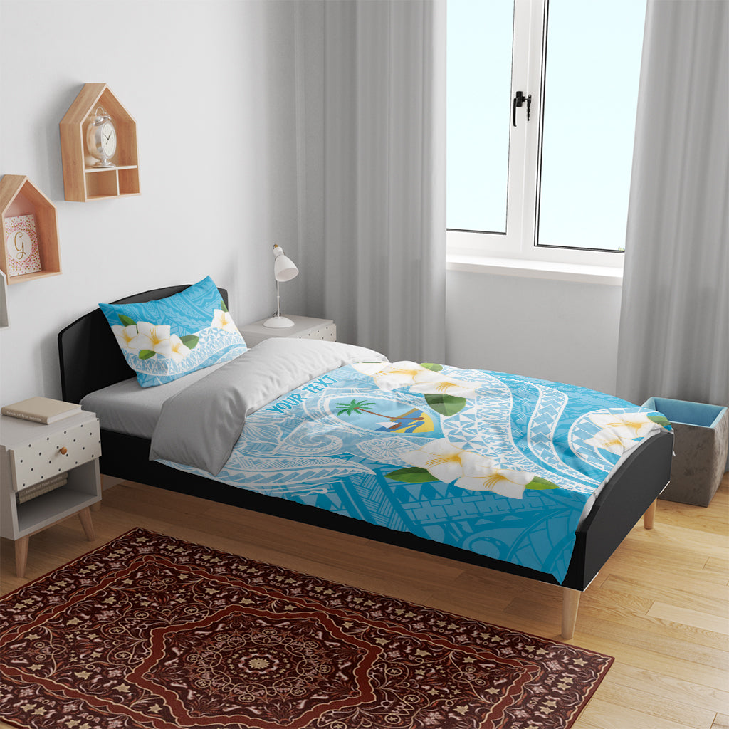 Guam Chamorro Guasali Flowers Bedding Set Aqua Gradient LT7 - Polynesian Pride