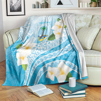 Guam Chamorro Guasali Flowers Blanket Aqua Gradient LT7 Aquamarine - Polynesian Pride